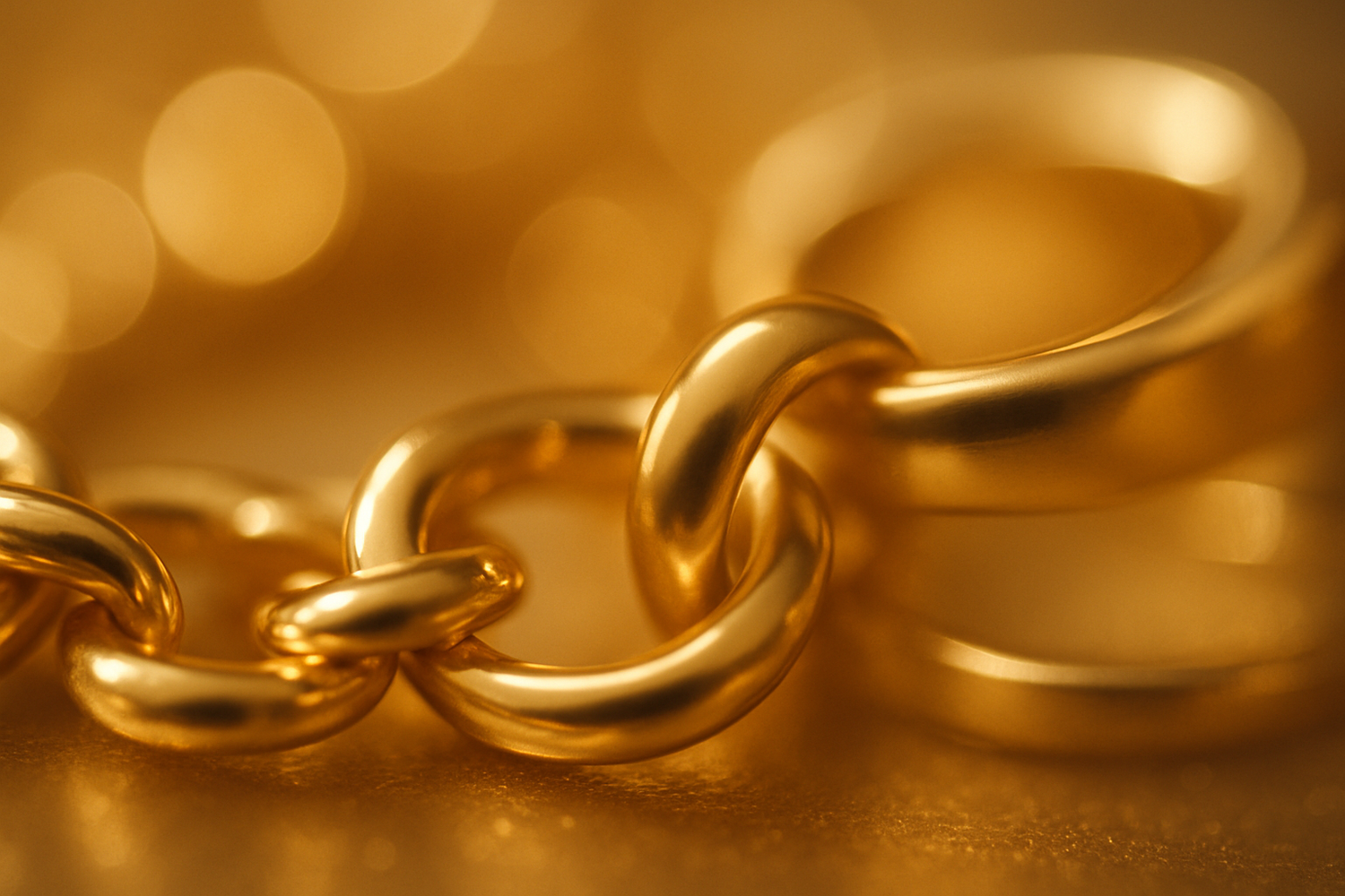 Soft macro shot of gold jewellery or gold texture (blurred)